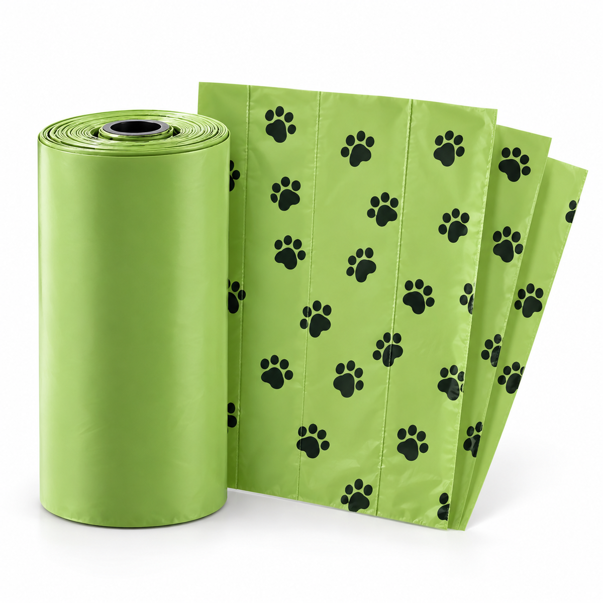 Pet Waste Bags Roll with Paw Print Design